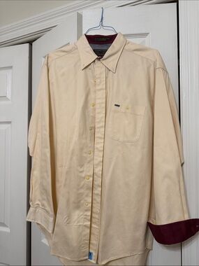 Vintage Alexander Julian Colours Men's Button-Down Shirt in Cream